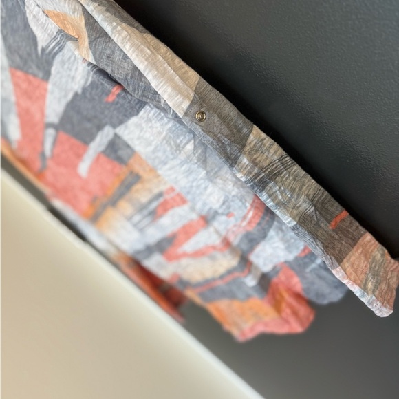 David Cline S EUC Orange Gray Cream Button Down Shirt- silver accents cotton - Picture 12 of 15